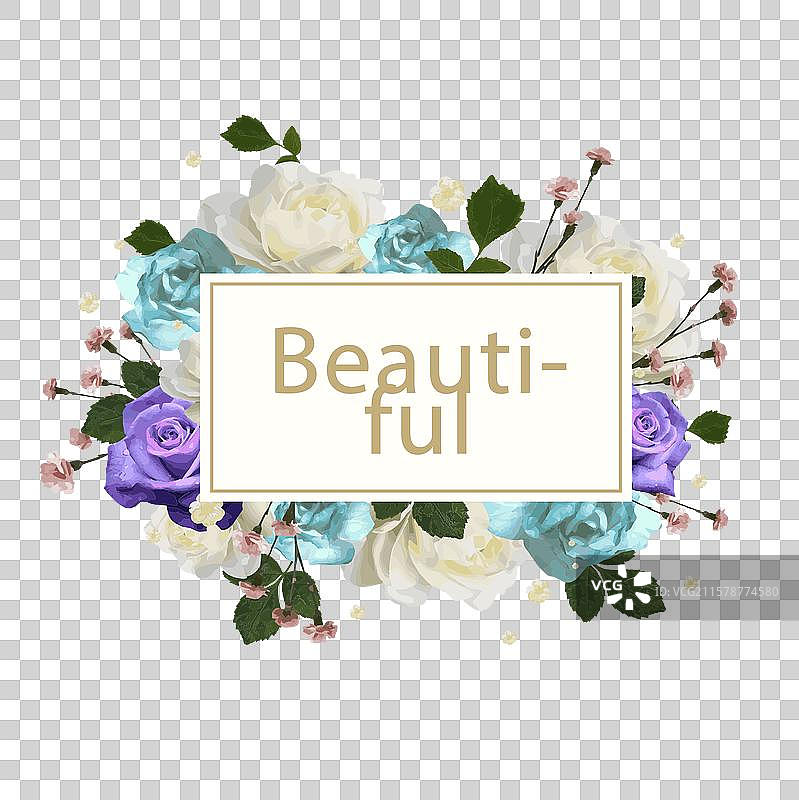 可爱的水彩花卉框架图片素材