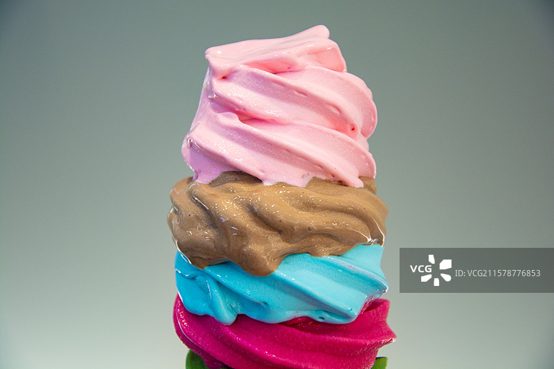 五彩冰激凌特写图片素材