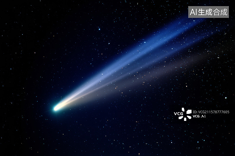 【AI数字艺术】彗星划过星空图片素材