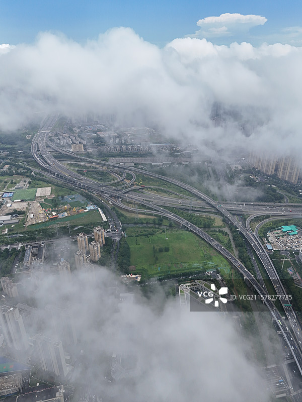 南京河西cbd云海图片素材