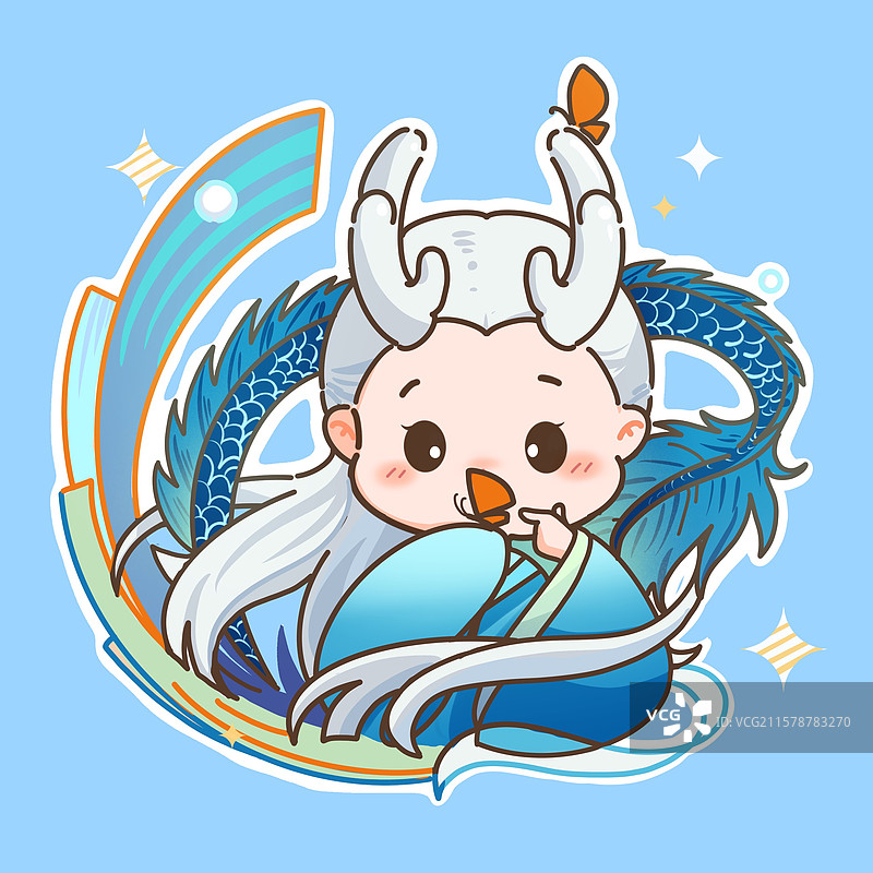 Q版可爱十二生肖插画-龙图片素材