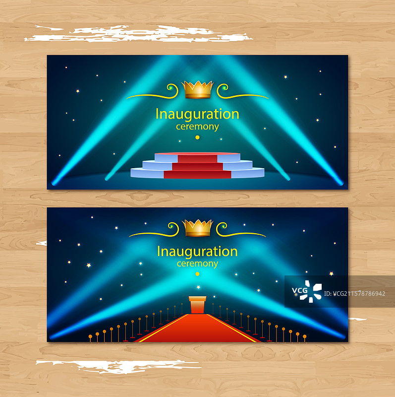红地毯上的就职典礼横幅图片素材