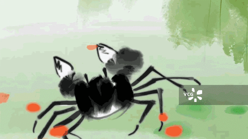 水墨画 插图 螃蟹 大闸蟹 阳澄湖 美食图片素材