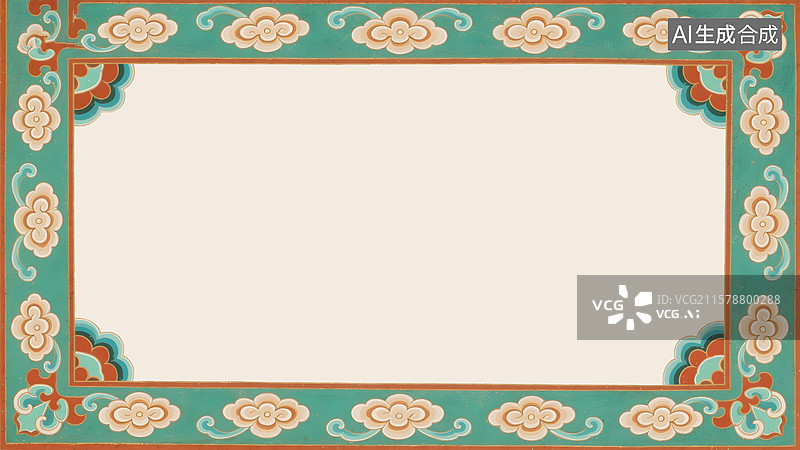 【AI数字艺术】祥云边框2D卡通背景最大图片素材