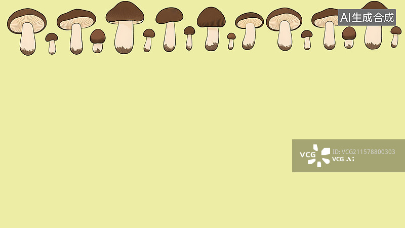 【AI数字艺术】鸡枞菌2D卡通背景居上图片素材