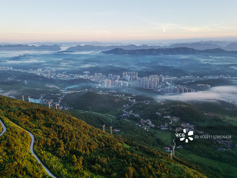 桑植县的城市蚕丝盖被图片素材