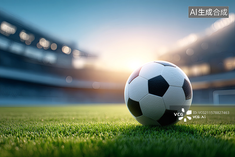 【AI数字艺术】球场上一颗足球图片素材