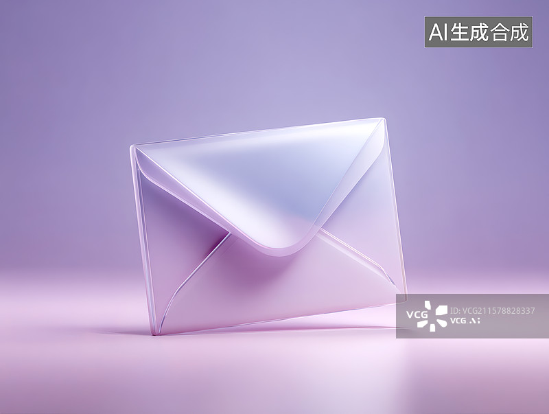 【AI数字艺术】水晶风格信封邮件图片素材