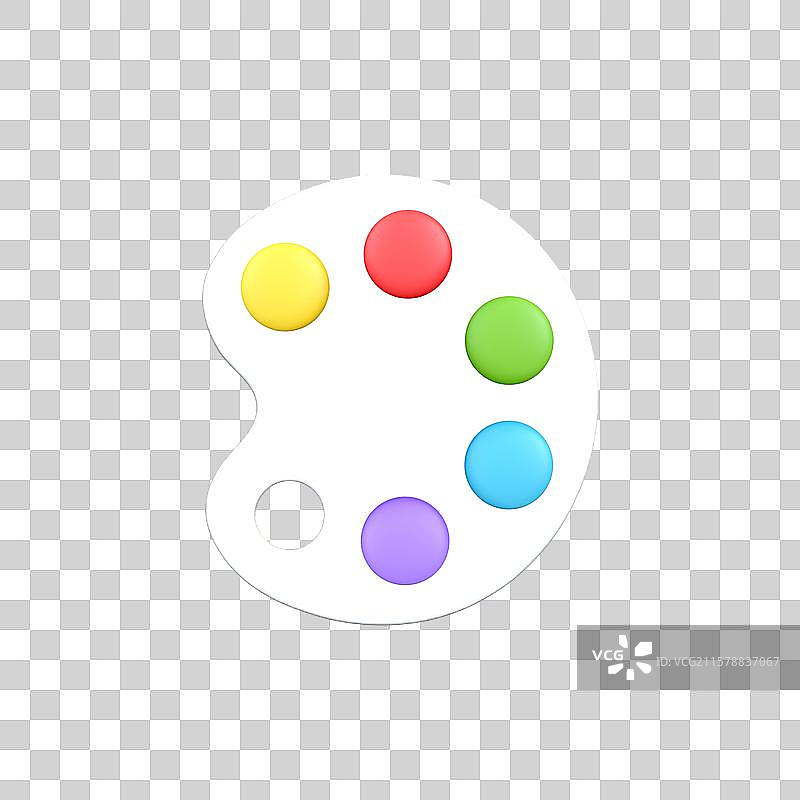 一个调色盘3D插画元素图片素材