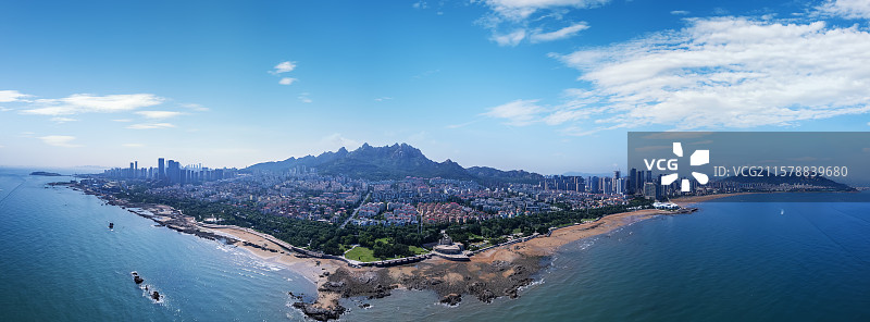 航拍青岛崂山海岸图片素材