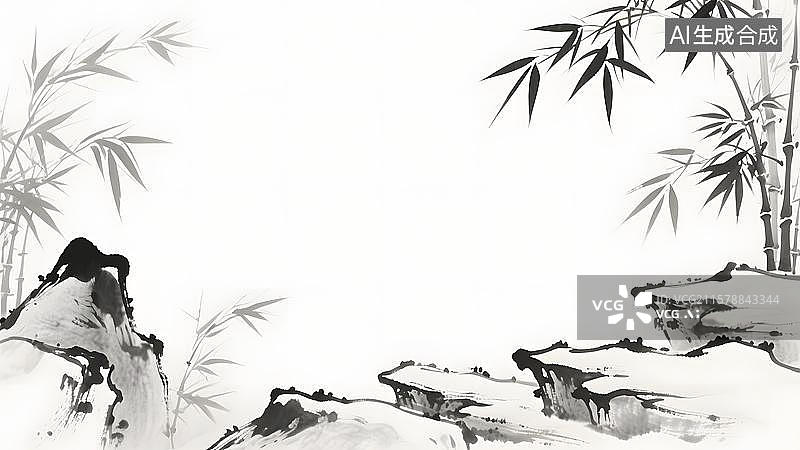 【AI数字艺术】水墨画环绕图片素材