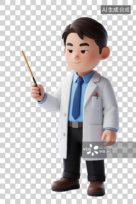 【AI数字艺术】男医生宣传讲解分享，3D免抠元素图片素材