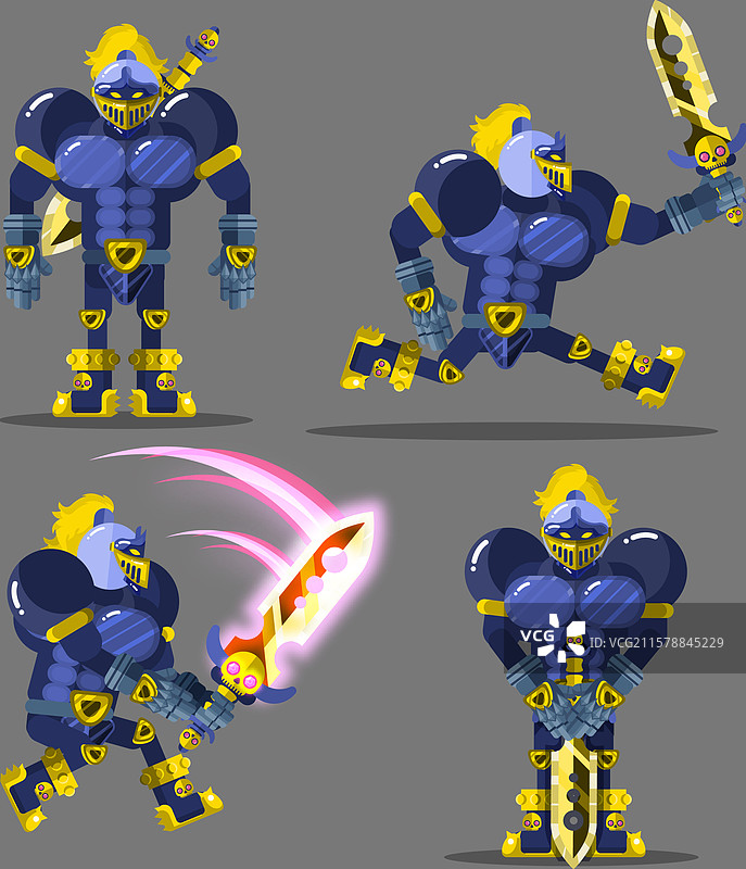 一群拿着剑的战士图片素材