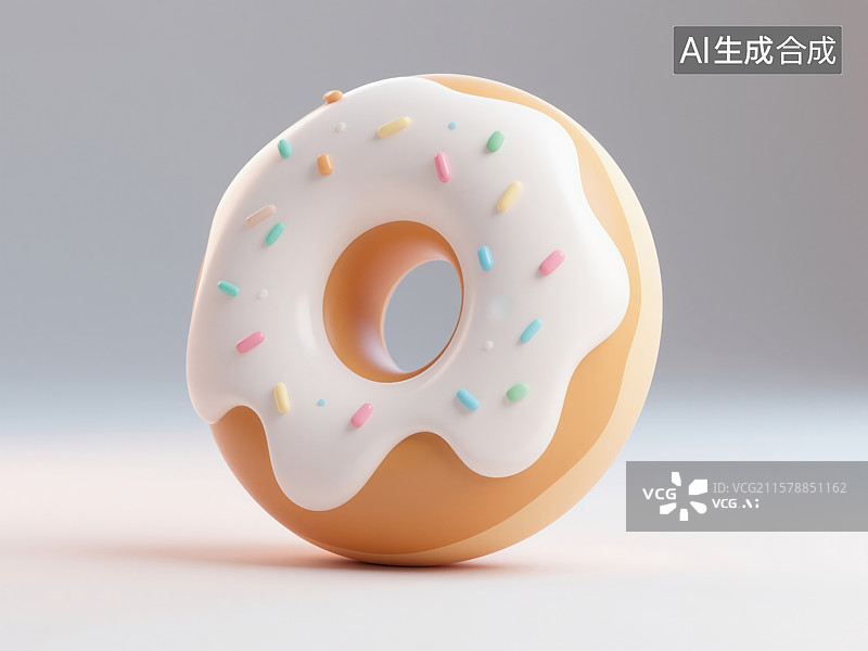 【AI数字艺术】美味甜甜圈3D插画创意抽象商业背景甜点广告下午茶书籍封面烹饪设计甜品蛋糕图片素材