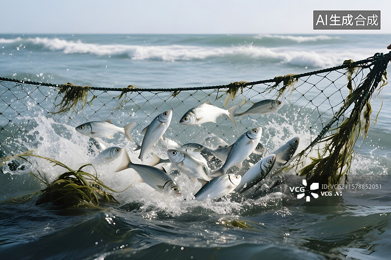 【AI数字艺术】捕鱼和鱼特写图片素材