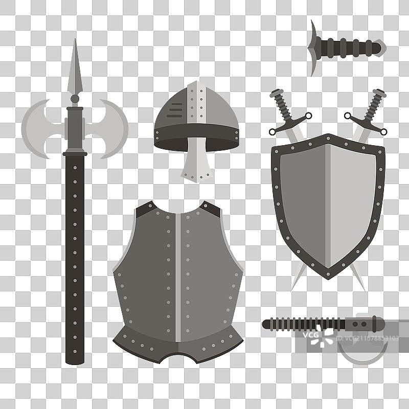 骑士武器的扁平设计图片素材