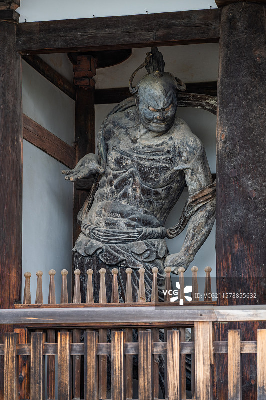 法隆寺山门金刚力士“吽形”图片素材