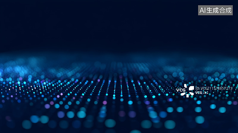 【AI数字艺术】蓝色光点渐变背景图片素材