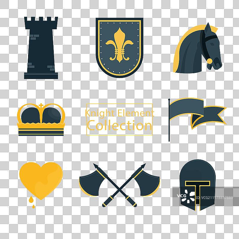 优雅的经典中世纪元素组合图片素材