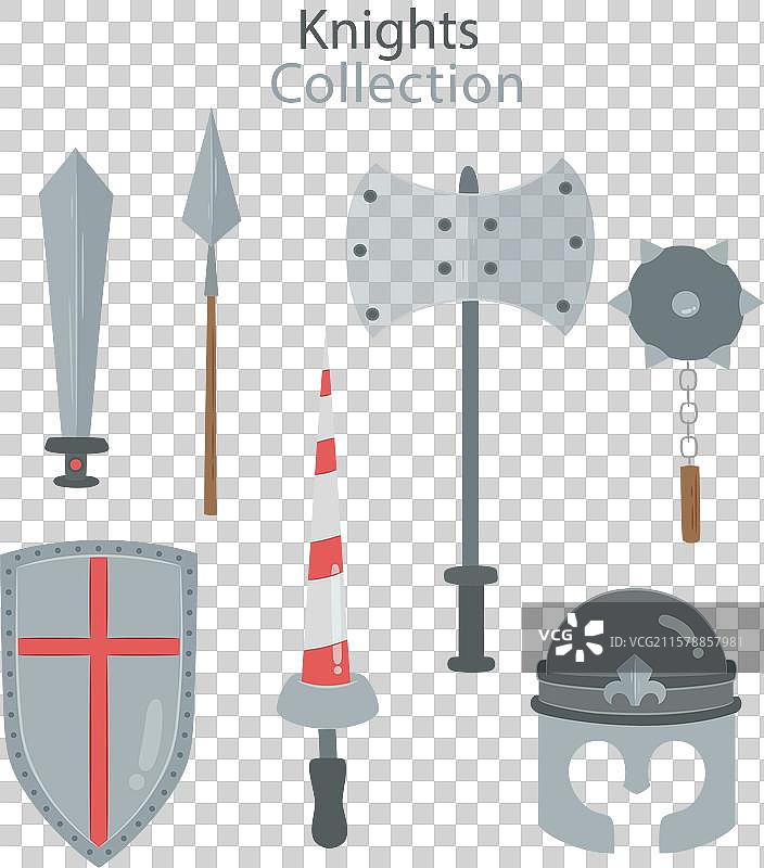 可爱的中世纪战士元素组合图片素材