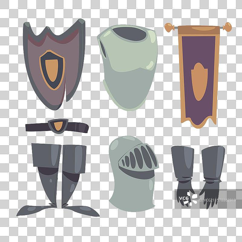 手绘风格的骑士元素图片素材