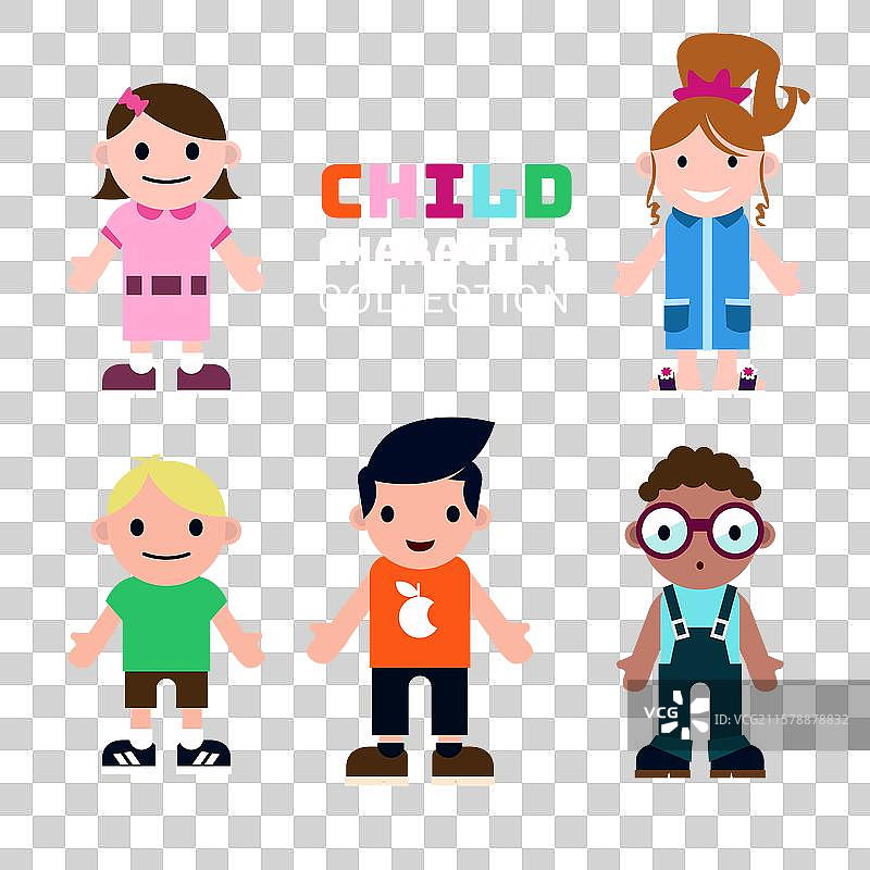 平面设计中的儿童集合图片素材
