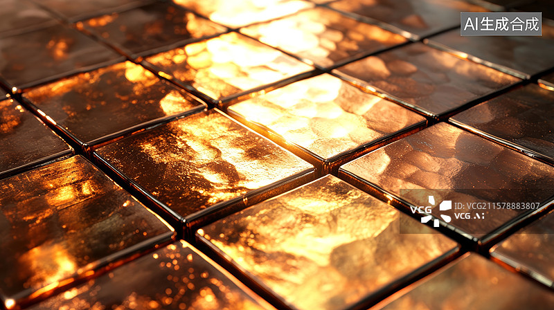 【AI数字艺术】金属瓷砖装饰场景图片素材