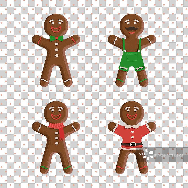 一套精美的姜饼饼干图片素材