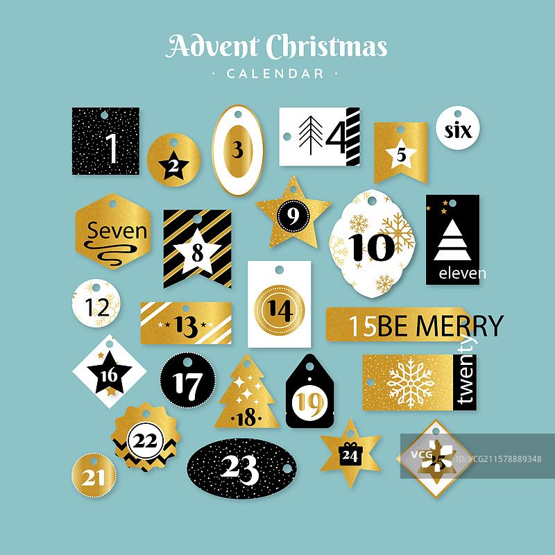带有金色元素的降临节日历图片素材