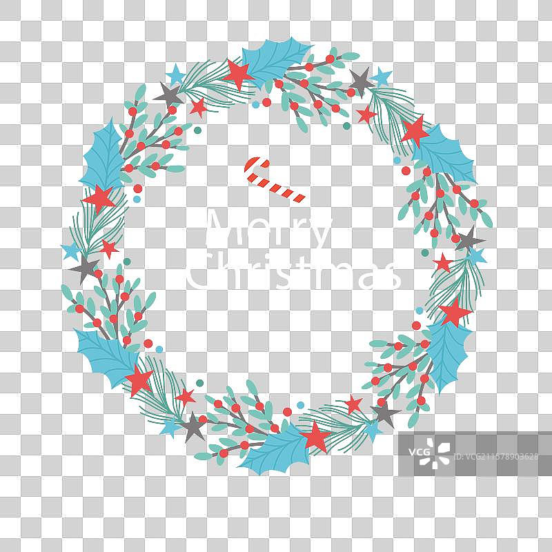 圣诞快乐与圣诞花环图片素材