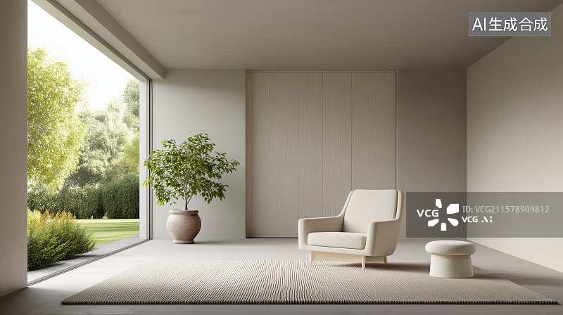【AI数字艺术】现代简约室内空间设计图图片素材