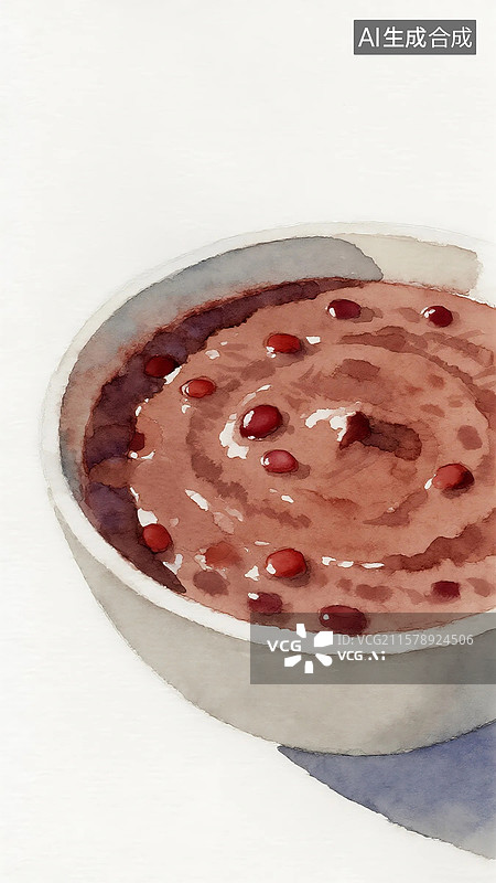 【AI数字艺术】广式点心插画红豆沙双皮奶图片素材