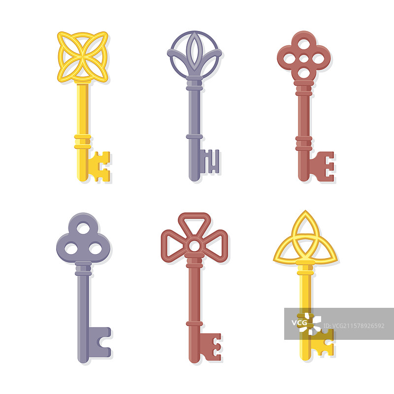 复古钥匙收藏图片素材