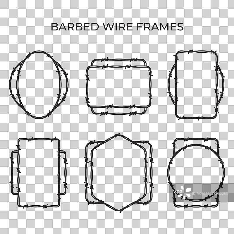 带刺铁丝框架图片素材