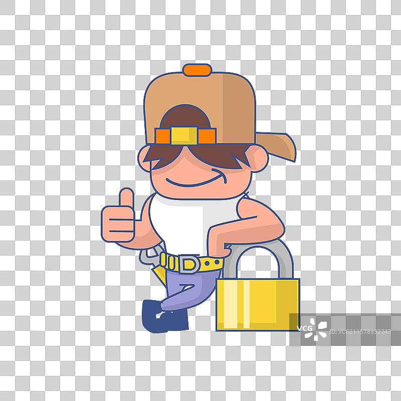 平面锁匠角色图片素材