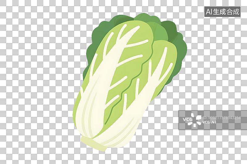 【AI数字艺术】大白菜插画免扣元素图片素材
