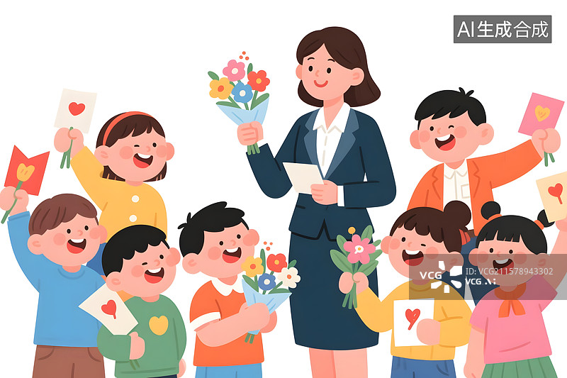 【AI数字艺术】课堂上的积极思考 教师节欢乐时光图片素材