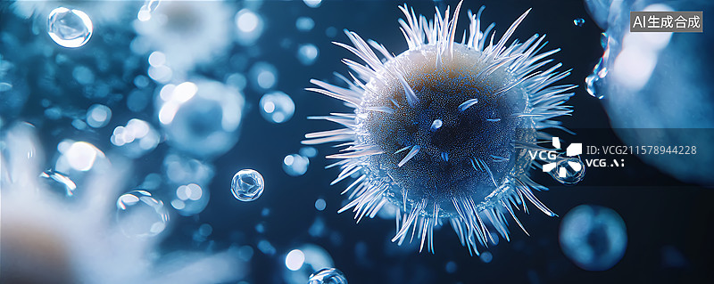 【AI数字艺术】科技医疗细菌病毒特效图片素材