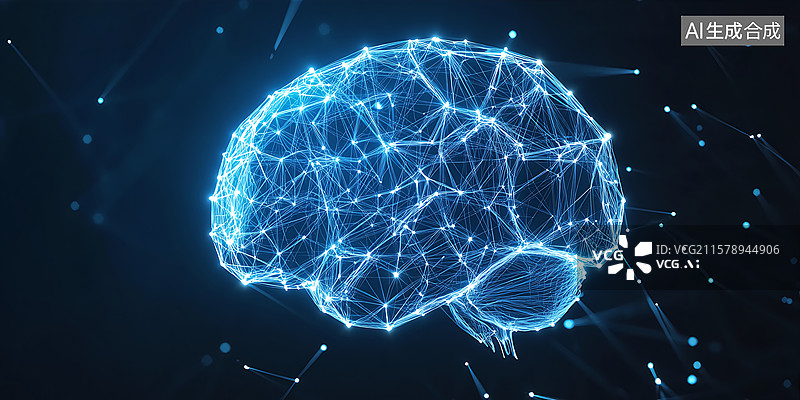 【AI数字艺术】人工智能大脑图标图片素材