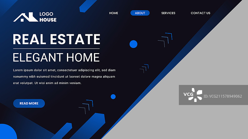 渐变房地产着陆页图片素材