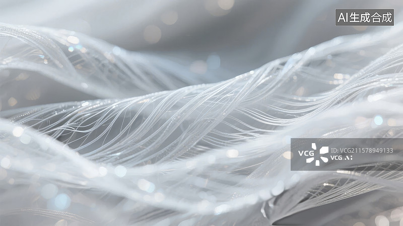 【AI数字艺术】轻盈透明的织物纹理特写图片素材