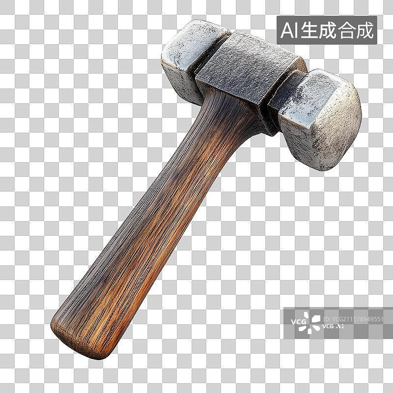 【AI数字艺术】木质手柄双头锤工具图片素材