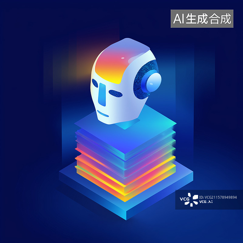 【AI数字艺术】未来科技感机器人头部模型图片素材