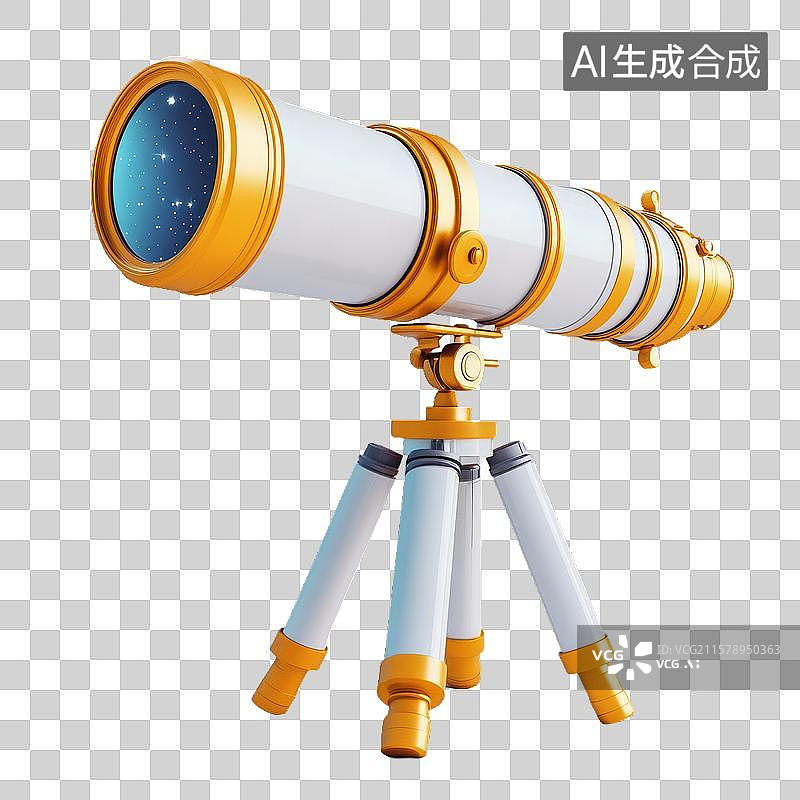 【AI数字艺术】黄色白色望远镜图片素材