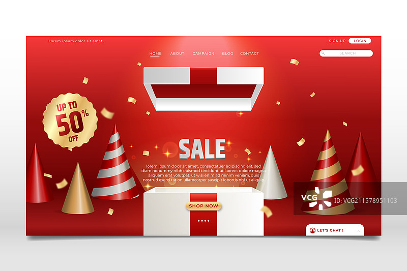 渐变圣诞节促销着陆页模板图片素材