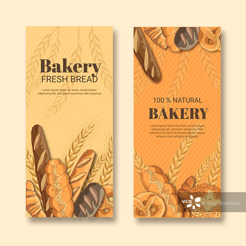 面包店横幅，展示糕点和面包图片素材