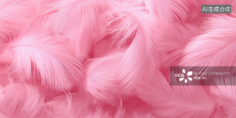 【AI数字艺术】粉红色羽毛的近距离特写图片素材