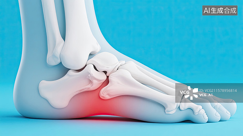 【AI数字艺术】脚腕，红肿，疼痛，3D，透视图片素材