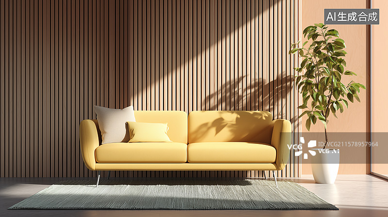 【AI数字艺术】阳光极简客厅图片素材