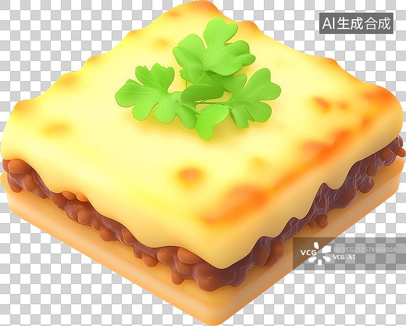 【AI数字艺术】希腊茄子肉酱千层图片素材